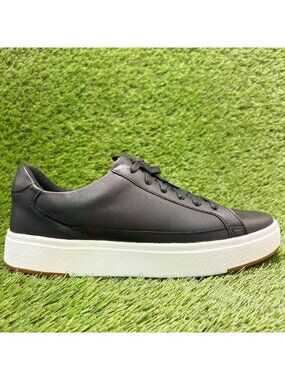 Kizik Vegas Mens Size 9.5 Black White Athletic Leather Hands Free Shoes Sneakers